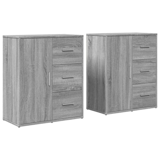 Berkfield Home Sideboards 2 pcs Grey Sonoma 60x31x70 cm Engineered Wood - Size: 60 x 31 x 70 cm - image 1