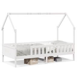 Berkfield Home Kids' House Bed Frame without Mattress White 80x200 cm Pine - thumbnail 1