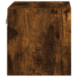Berkfield Home TV Wall Cabinet with LED Lights Smoked Oak 30x28.5x30 cm in Brown - thumbnail 9