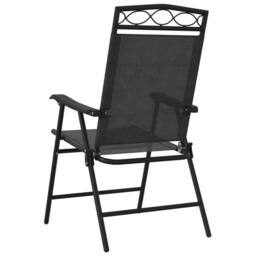 Berkfield Home Folding Garden Chairs 2 pcs Melange Grey Steel & Textilene - thumbnail 7
