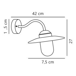 Nordlux Industrial Outdoor Wall Light Black Metal E27 Weatherproof - Mains Powered, IP54 - thumbnail 3