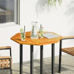 Berkfield Home Table Top 80x80x2.2 cm Octagonal Solid Wood Acacia in Brown - thumbnail 3