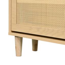 ERGOVEXA Rattan Shoe Storage Cabinet Drawers Light Oak Hallway Furniture in Brown - thumbnail 4