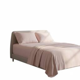 Snug City Soft Plain Brushed Cotton Fitted Flat Sheet Matching Pillowcases Set in Pink - Size: Double - thumbnail 2