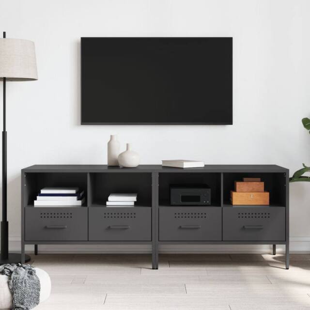 Berkfield Home TV Cabinets 2 pcs Black 68x39x50.5 cm Steel - image 1