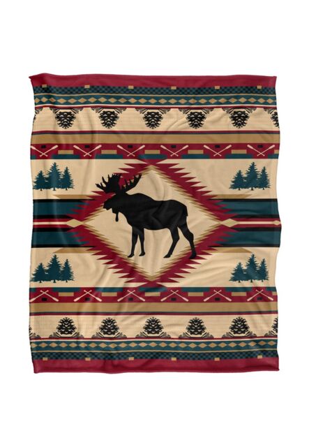 JQ Licensing Moose Lodge Silky Touch Super Soft Throw Blanket 152 X 127 cm in White - image 1