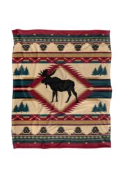 JQ Licensing Moose Lodge Silky Touch Super Soft Throw Blanket 152 X 127 cm in White - thumbnail 1