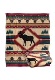 JQ Licensing Moose Lodge Silky Touch Super Soft Throw Blanket 152 X 127 cm in White - thumbnail 2
