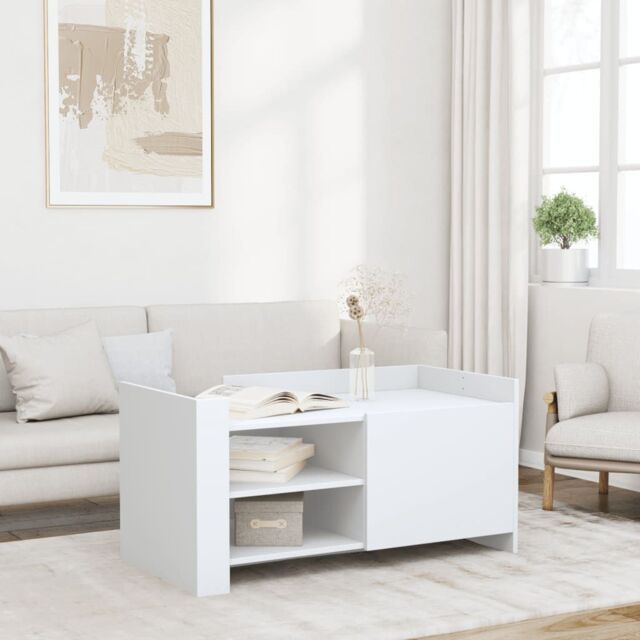 Berkfield Home Coffee Table White 100x50x50 cm Engineered Wood - Size: 100 x 50 x 50 cm - image 1