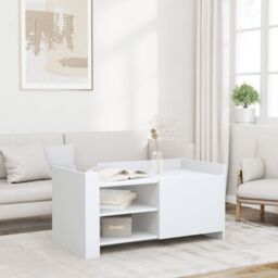Berkfield Home Coffee Table White 100x50x50 cm Engineered Wood - Size: 100 x 50 x 50 cm - thumbnail 1