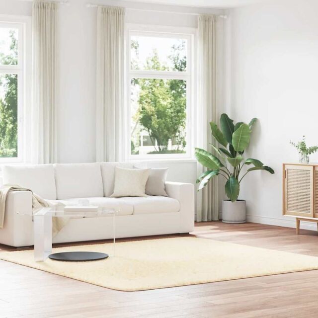 Berkfield Home Shaggy Rug High Pile NAVARRA Cream 240x240 cm Polyester - Size: Medium - image 1