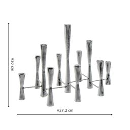 Ivyline Parker 11 Piece Silver Candle Centerpiece H42cm W52cm - thumbnail 4
