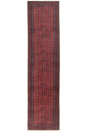 Kukoon Crimson Red Distressed Hallway Runner Rug Non Slip & Washable - Size: 60 cm x 240 cm - thumbnail 1