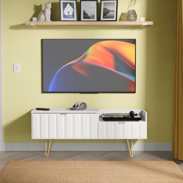 Ready Assembled 2 U Metro 2 Drawer Coffee TV Unit (Ready Assembled) in White - image 1