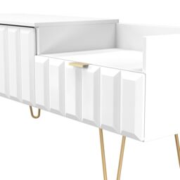 Ready Assembled 2 U Metro 2 Drawer Coffee TV Unit (Ready Assembled) in White - thumbnail 5