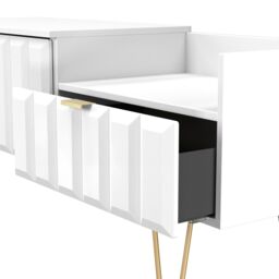 Ready Assembled 2 U Metro 2 Drawer Coffee TV Unit (Ready Assembled) in White - thumbnail 6