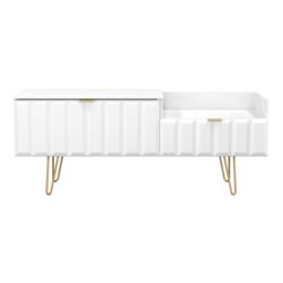Ready Assembled 2 U Metro 2 Drawer Coffee TV Unit (Ready Assembled) in White - thumbnail 2
