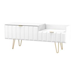 Ready Assembled 2 U Metro 2 Drawer Coffee TV Unit (Ready Assembled) in White - thumbnail 4