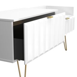 Ready Assembled 2 U Metro 2 Drawer Coffee TV Unit (Ready Assembled) in White - thumbnail 7