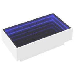 Berkfield Home Coffee Table with LED White 90x50x30 cm Engineered Wood - Size: 90 x 50 x 30 cm - thumbnail 3