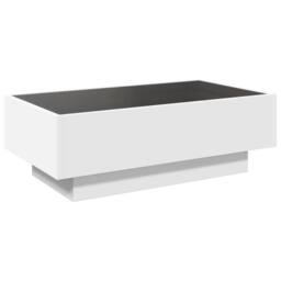 Berkfield Home Coffee Table with LED White 90x50x30 cm Engineered Wood - Size: 90 x 50 x 30 cm - thumbnail 8