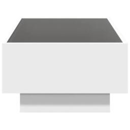 Berkfield Home Coffee Table with LED White 90x50x30 cm Engineered Wood - Size: 90 x 50 x 30 cm - thumbnail 7
