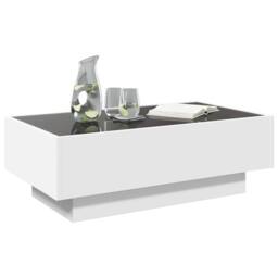Berkfield Home Coffee Table with LED White 90x50x30 cm Engineered Wood - Size: 90 x 50 x 30 cm - thumbnail 5