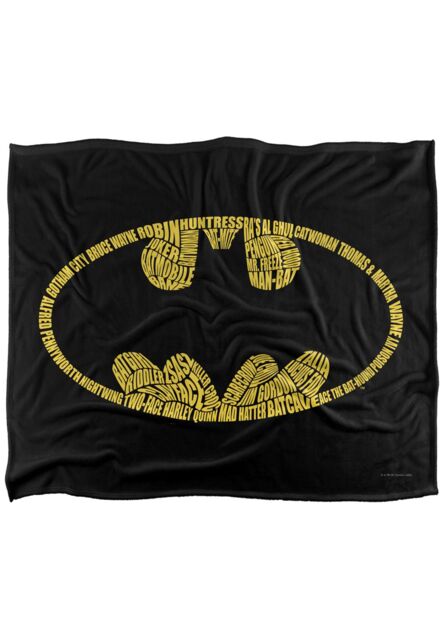 DC Comics Batman Word Logo Blanket 152 x 127 cm in White - image 1