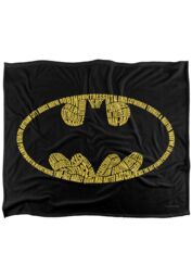 DC Comics Batman Word Logo Blanket 152 x 127 cm in White - thumbnail 1