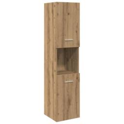 Berkfield Home Spacious Bathroom Hanging Cabinet Artisian Oak 30x30x130 cm Engin in Brown - Size: 30 x 30 x 130 cm - thumbnail 3