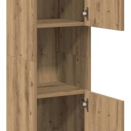 Berkfield Home Spacious Bathroom Hanging Cabinet Artisian Oak 30x30x130 cm Engin in Brown - Size: 30 x 30 x 130 cm - thumbnail 9