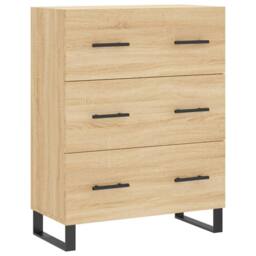 Berkfield Home Sideboard Sonoma Oak 69.5x34x90 cm Engineered Wood in Light Oak - thumbnail 1