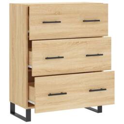 Berkfield Home Sideboard Sonoma Oak 69.5x34x90 cm Engineered Wood in Light Oak - thumbnail 6