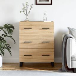 Berkfield Home Sideboard Sonoma Oak 69.5x34x90 cm Engineered Wood in Light Oak - thumbnail 2