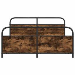 Berkfield Home Metal Bed Frame without Mattress Smoked Oak 180x200 cm Super King in Brown - thumbnail 5