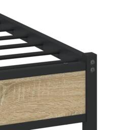 Berkfield Home Metal Bed Frame without Mattress Sonoma Oak 90x190 cm Single in Light Tan - thumbnail 9