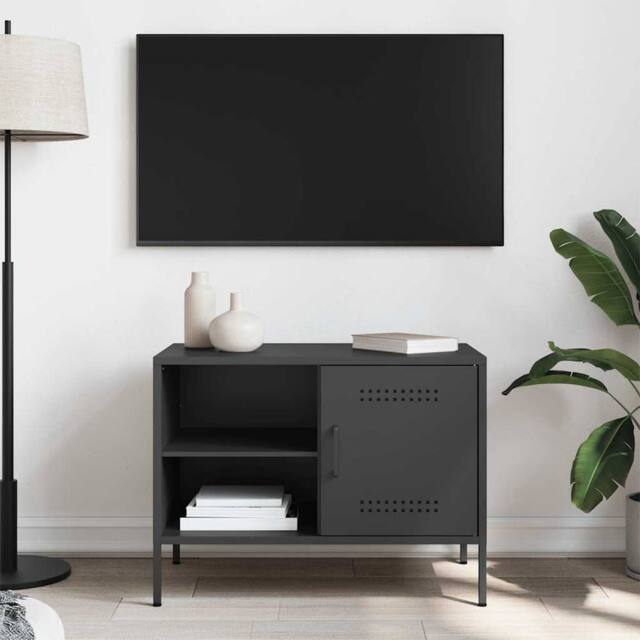 Berkfield Home TV Cabinet Black 68x39x50.5 cm Steel - image 1