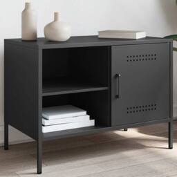 Berkfield Home TV Cabinet Black 68x39x50.5 cm Steel - thumbnail 2