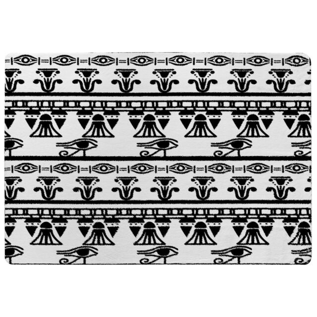 Benjamin Tate Design Egyptian Eye Of Horus Heiroglyphs Rug in Natural - Size: Large - image 1