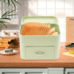 Kelvenix Retro Large Bread Box Storage Counter Oraganizer in Green - thumbnail 5