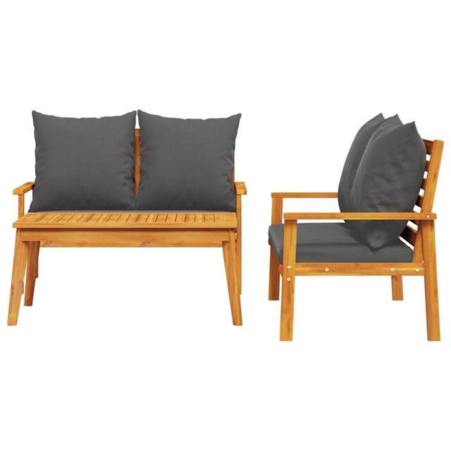 Berkfield Home Beautiful 3 Piece Garden Lounge Set with Cushions Solid Wood Acacia in Brown - image 1