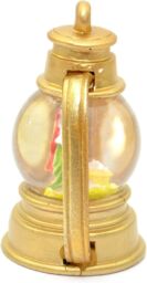 Shatchi Small Christmas Decoration Snow Globe with Merry, Joseph & Jesus in Gold Lantern in Brown - thumbnail 2