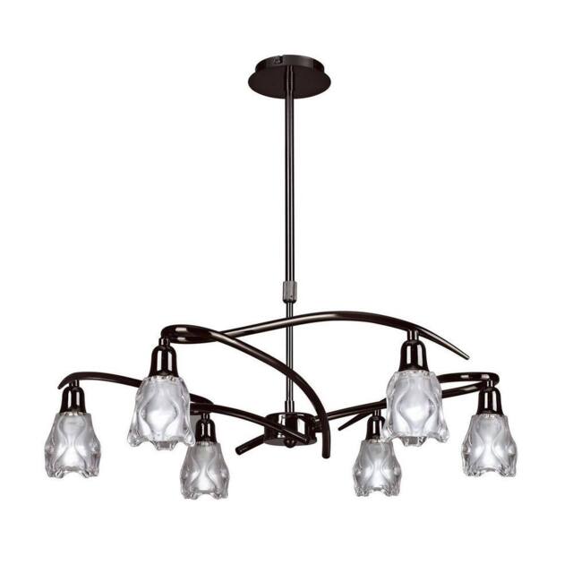 Netlighting Amel Telescopic Convertible To Semi Flush 6 Light L1SGU10 Black Chrome - image 1