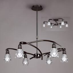 Netlighting Amel Telescopic Convertible To Semi Flush 6 Light L1SGU10 Black Chrome - thumbnail 2