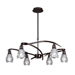 Netlighting Amel Telescopic Convertible To Semi Flush 6 Light L1SGU10 Black Chrome - thumbnail 1