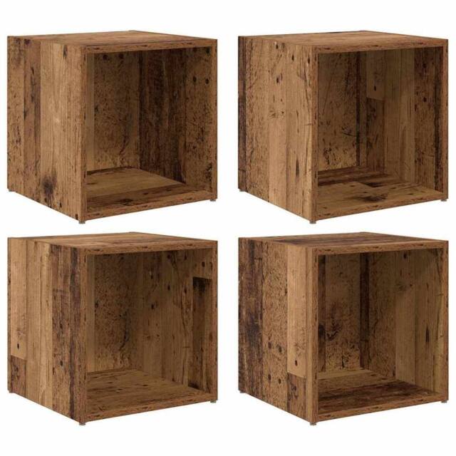 Berkfield Home TV Cabinets - 4 pcs Old Wood - 37 x 35 x 37 cm - Engineered Wood in Brown - image 1