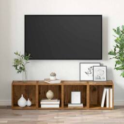 Berkfield Home TV Cabinets - 4 pcs Old Wood - 37 x 35 x 37 cm - Engineered Wood in Brown - thumbnail 4