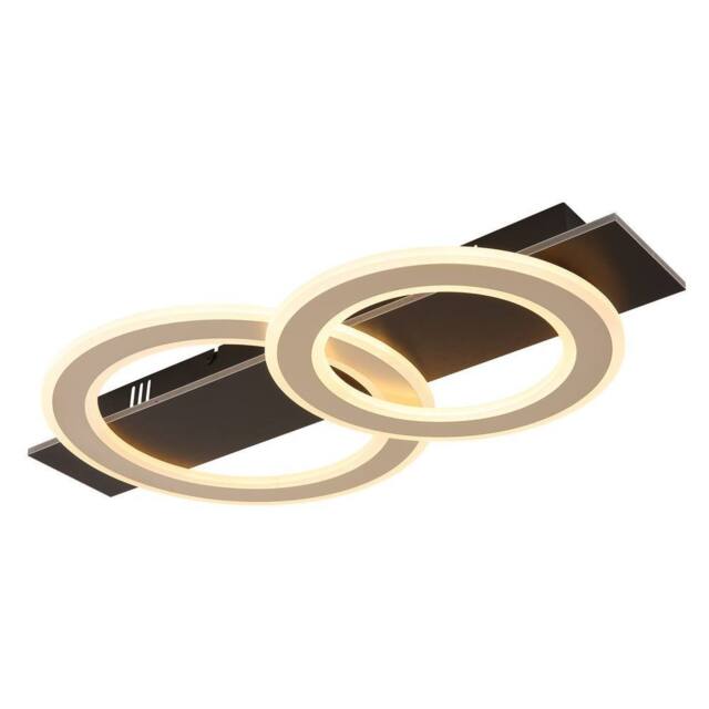Netlighting Jayden 2 Ring Semi Flush Ceiling Light Matt Black 2x LED 3000K - image 1