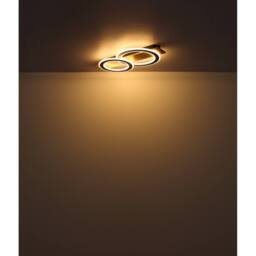 Netlighting Jayden 2 Ring Semi Flush Ceiling Light Matt Black 2x LED 3000K - thumbnail 5