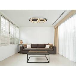 Netlighting Jayden 2 Ring Semi Flush Ceiling Light Matt Black 2x LED 3000K - thumbnail 6
